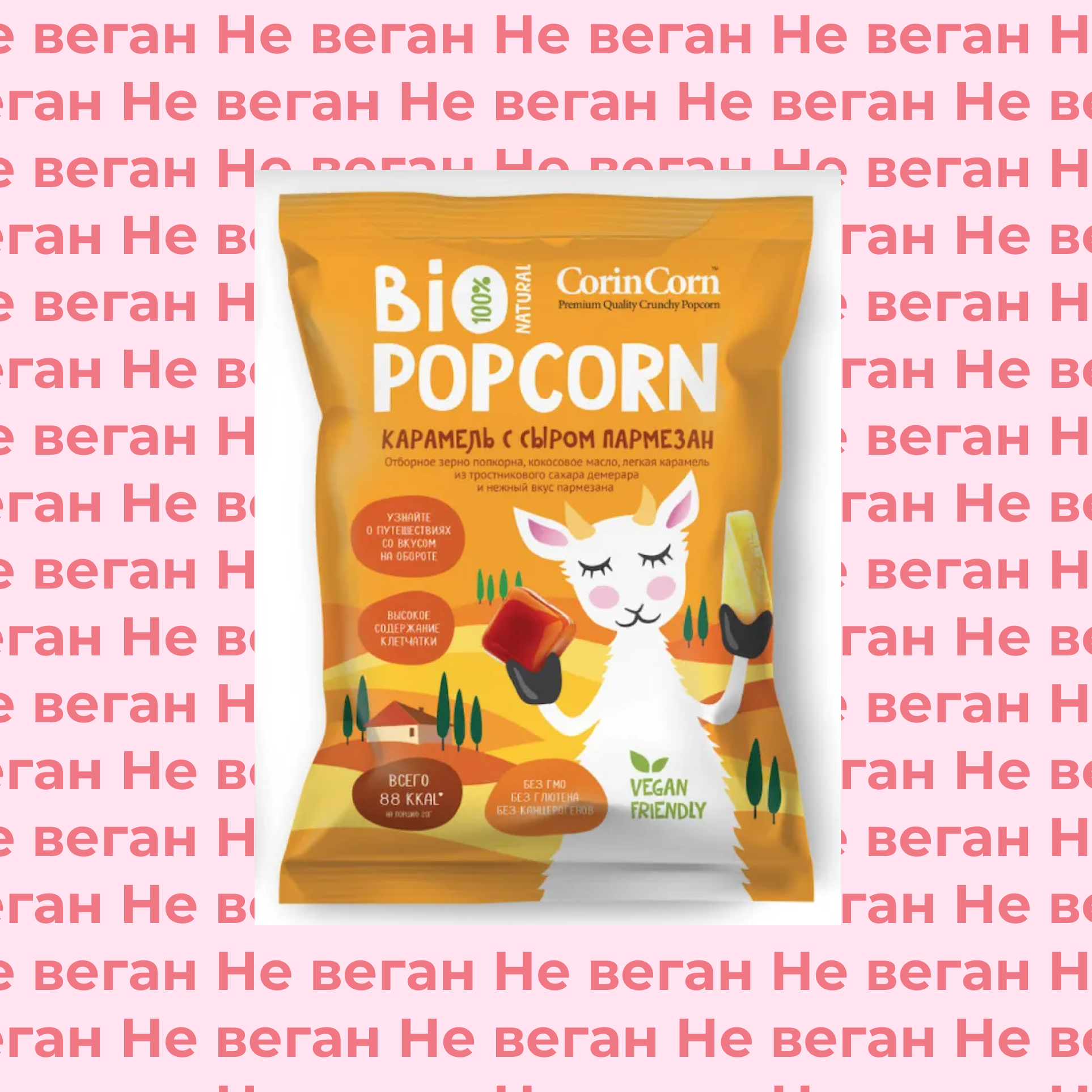 Попкорн сладко-соленый с пикантными добавками Пармезан Bio Popcorn не по  вегану