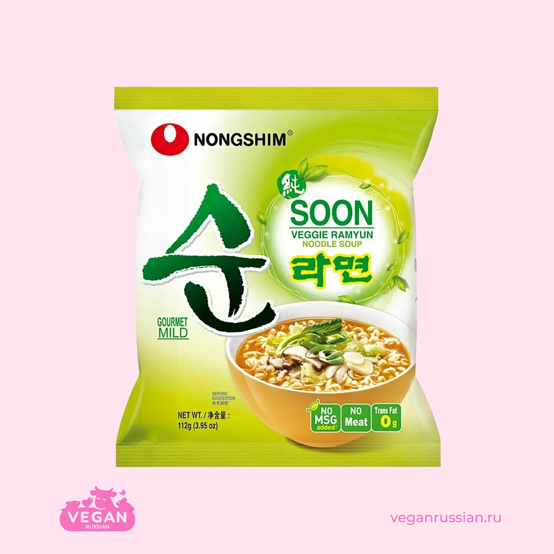 Лапша быстрого приготовления овощная Soon Veggie Nongshim 112 г