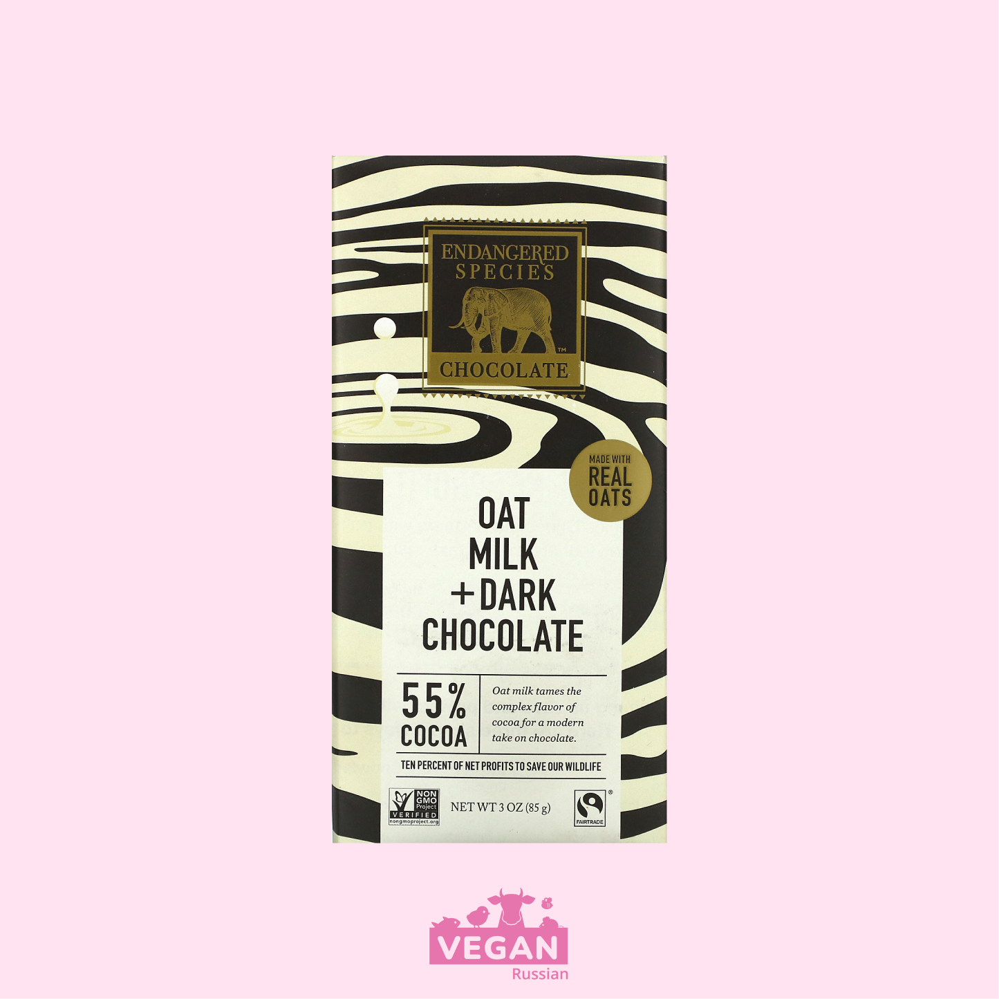 Шоколад Oat Milk 55% Endangered Species Chocolate 85 г