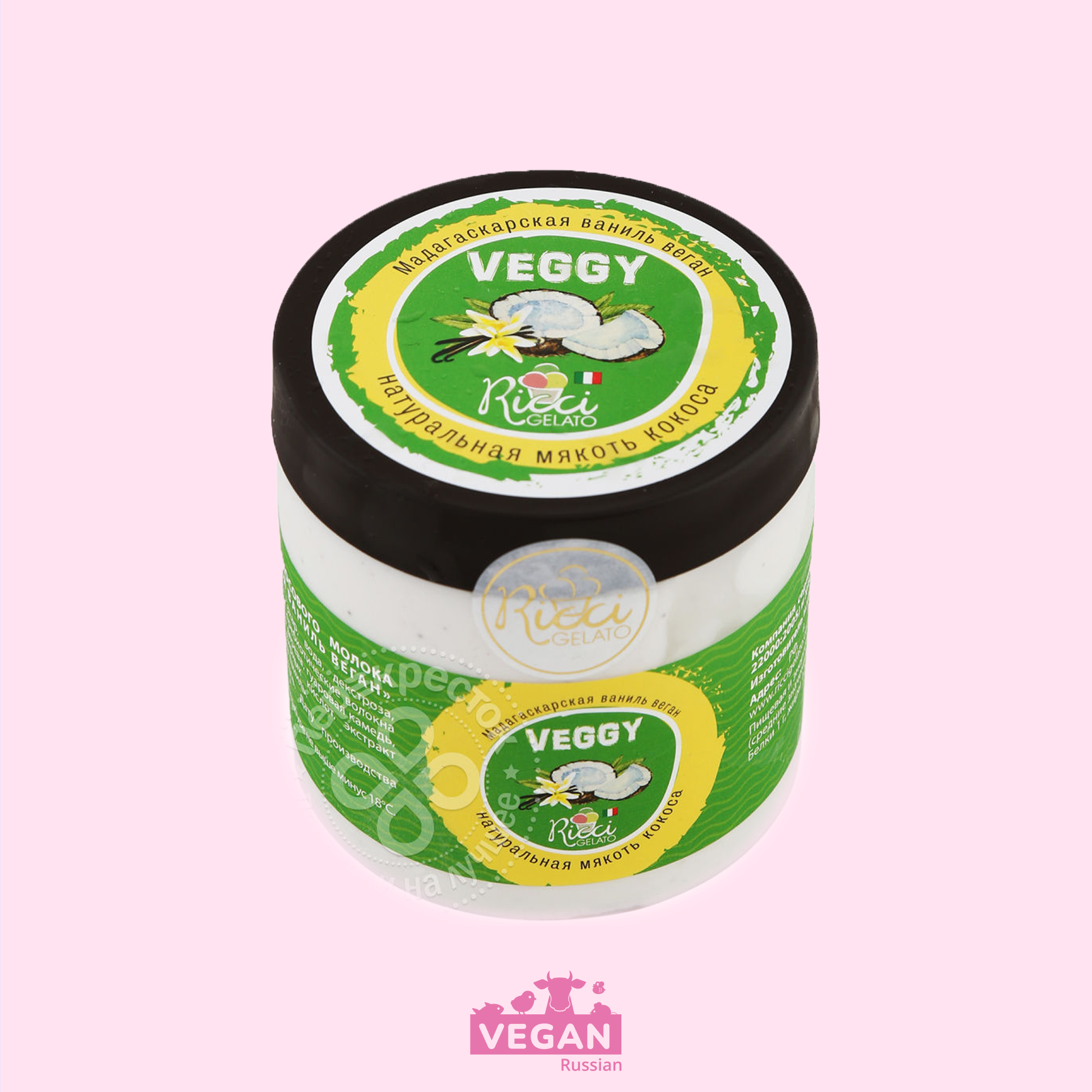 Мороженое Мадагаскарская ваниль веган Veggy Ricci Gelato 420 г