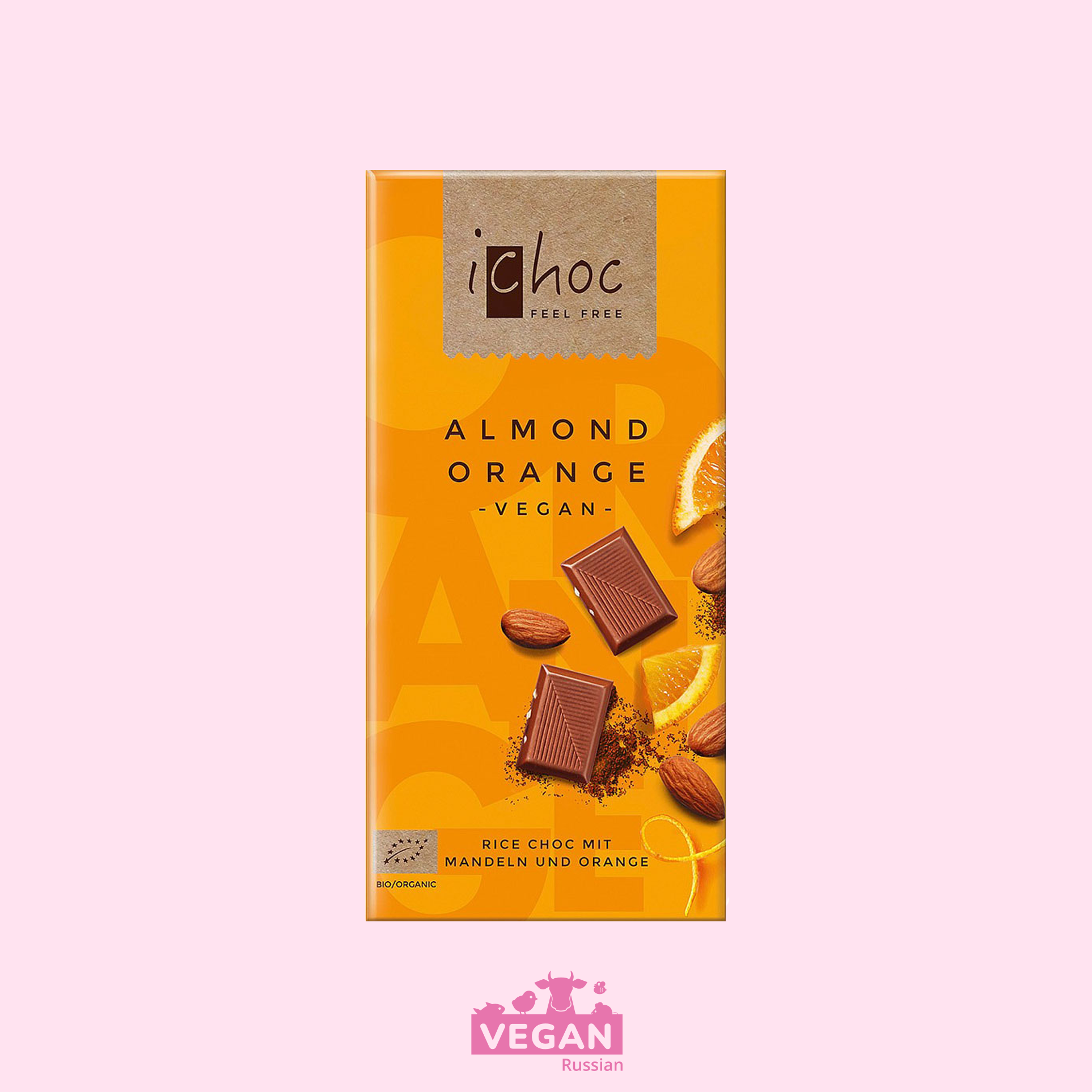 Шоколад на рисовом молоке Almond orange iChoc 80 г