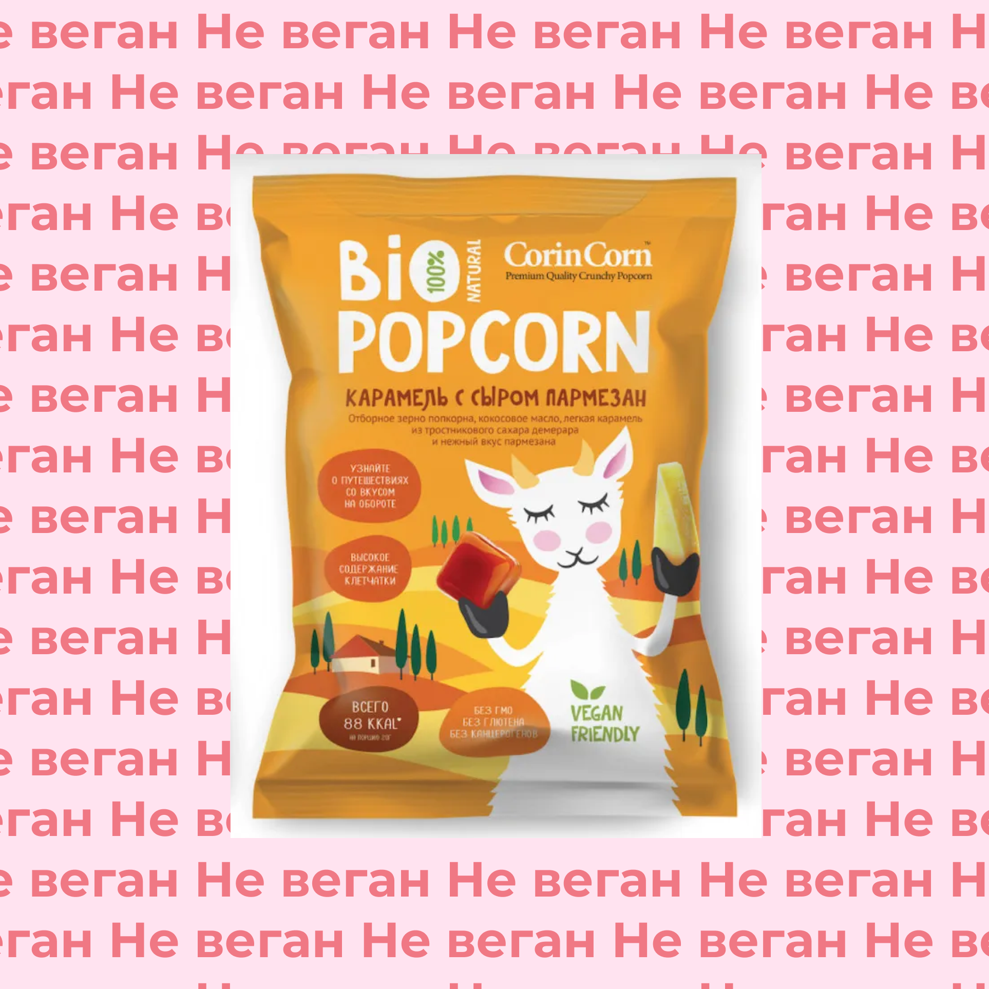 Попкорн сладко-соленый с пикантными добавками Пармезан Bio Popcorn не по вегану