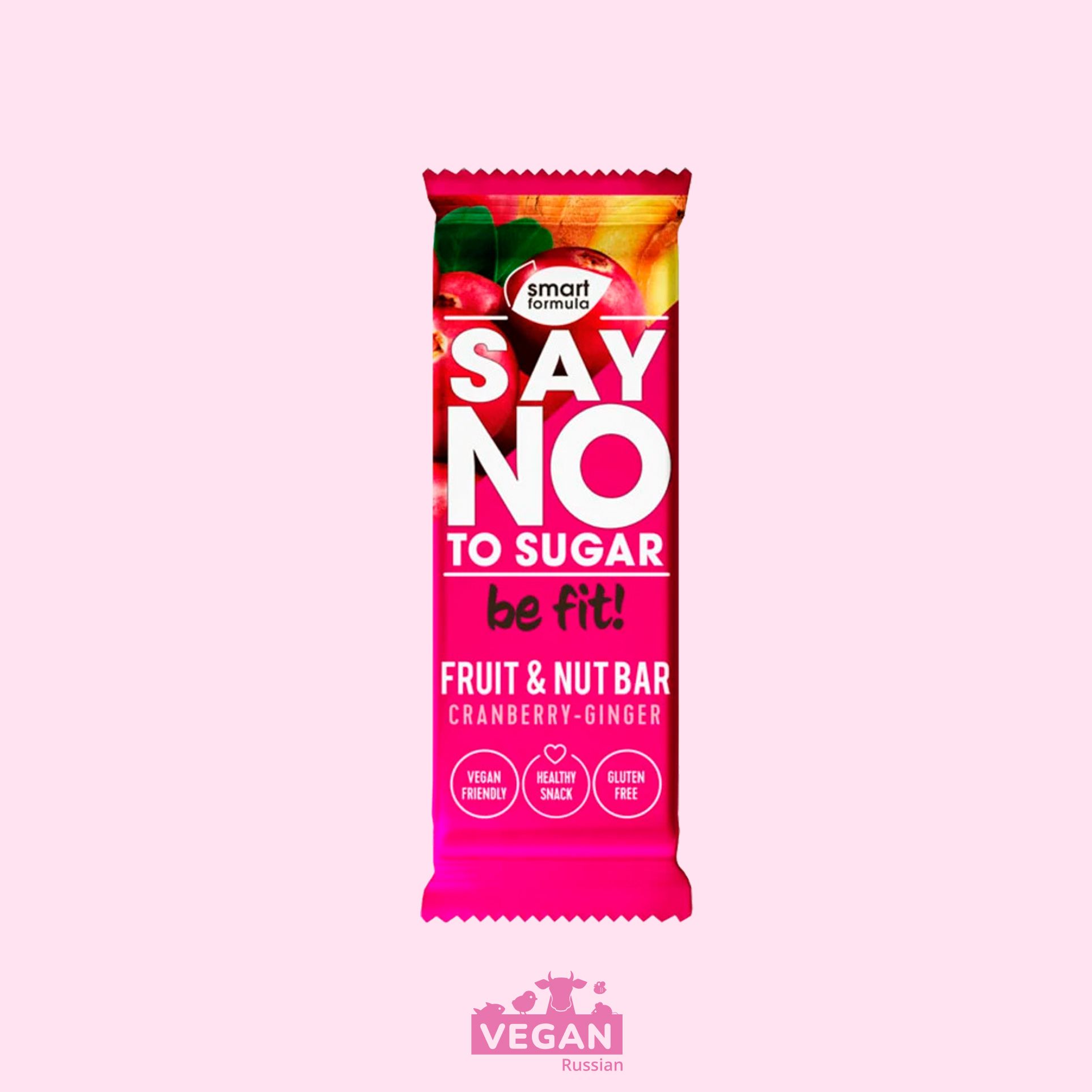 Фруктово-ореховый батончик Cranberry-ginger Say No To Sugar Smart Formula 40 г