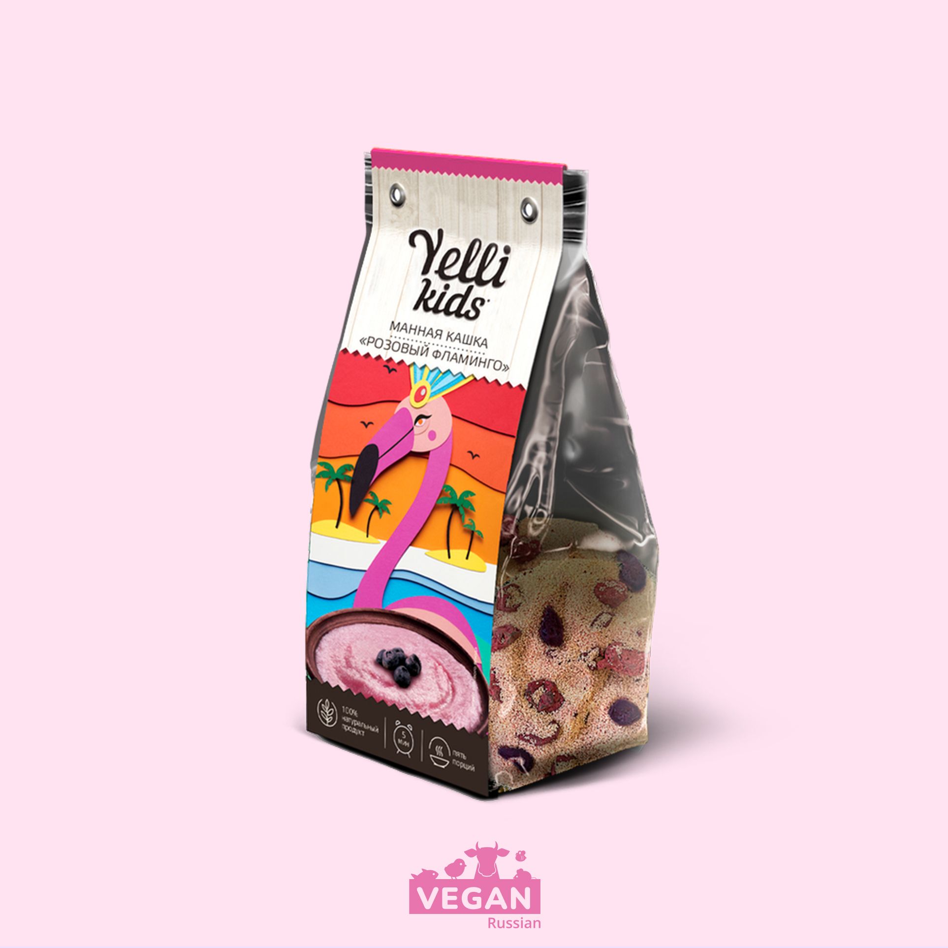 Манная каша Розовый фламинго Yelli Kids 80 г