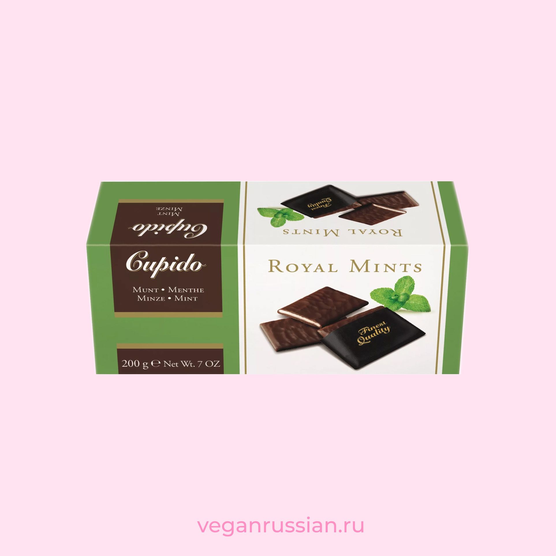 Шоколадные конфеты с мятной помадной начинкой Cupido Royal Mints Mint 200 г