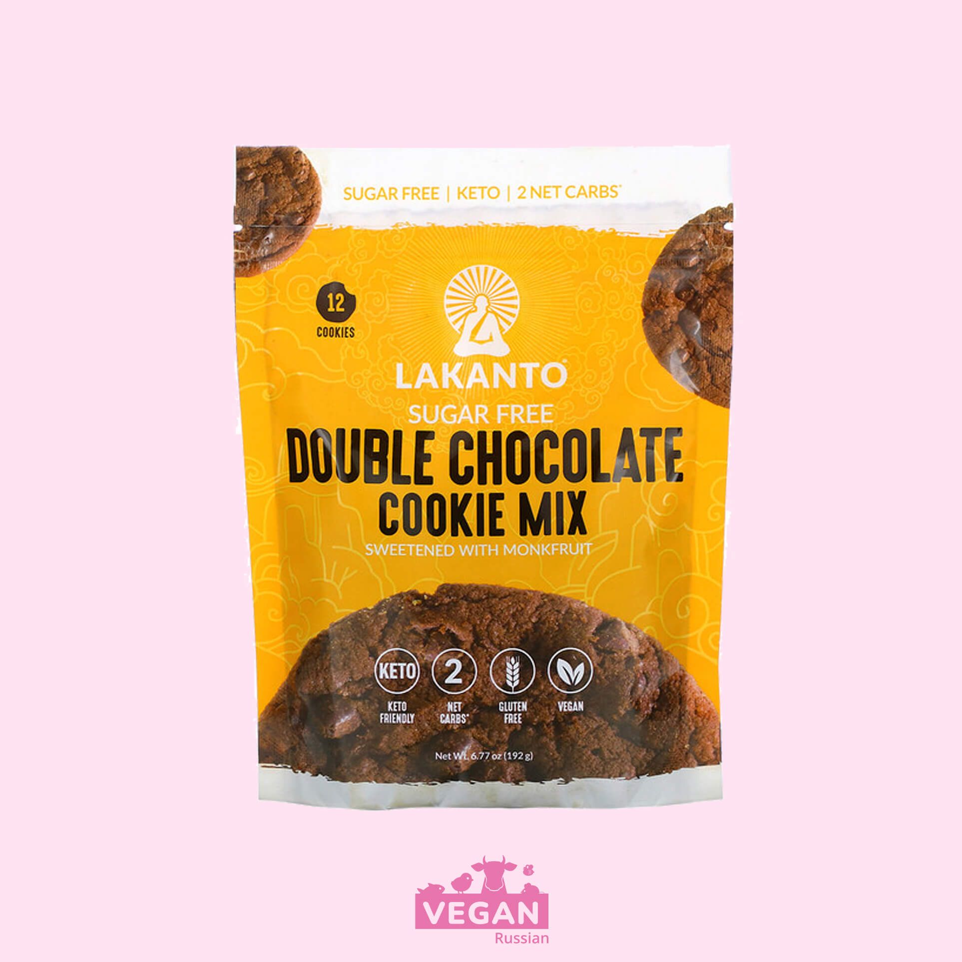 Печенье Double chocolate cookie mix Lakanto 192 г