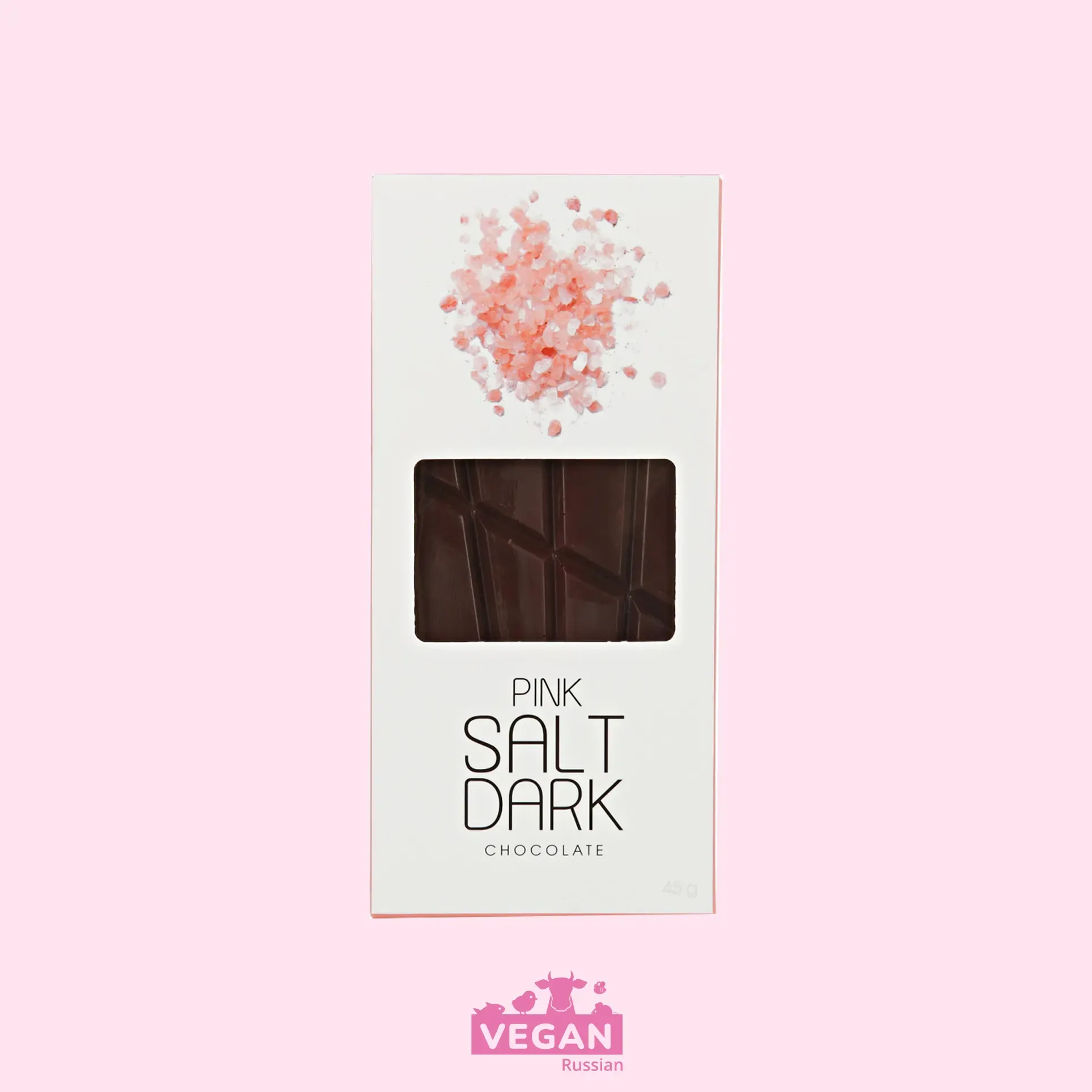 Шоколад горький с розовой солью ShokoBox 45 г