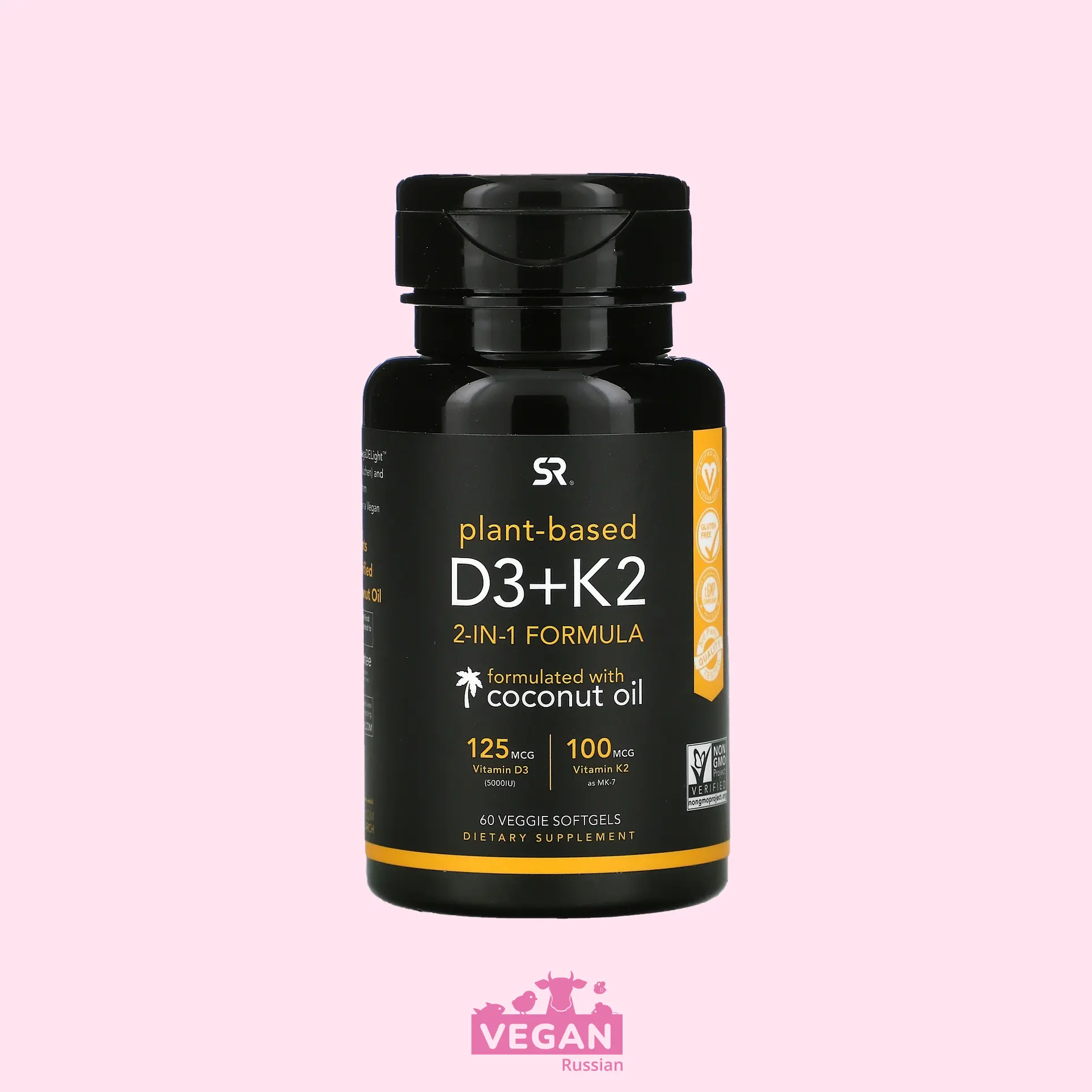 Витамин D3 + K2 Sports Research 60 шт