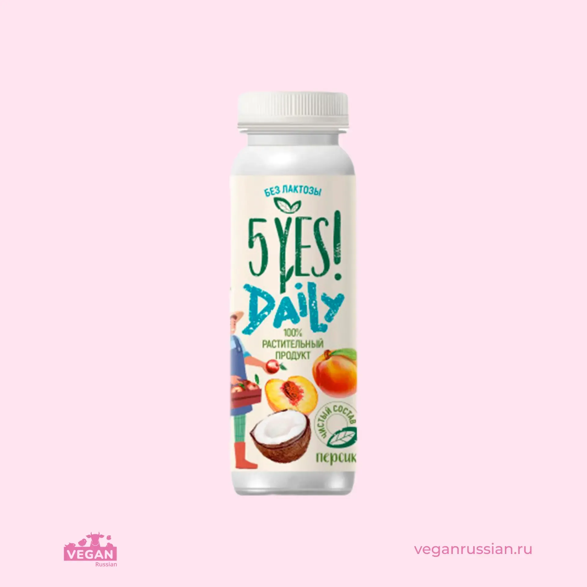 Питьевой йогурт кокосовый с персиком Daily 5YES! 210 г