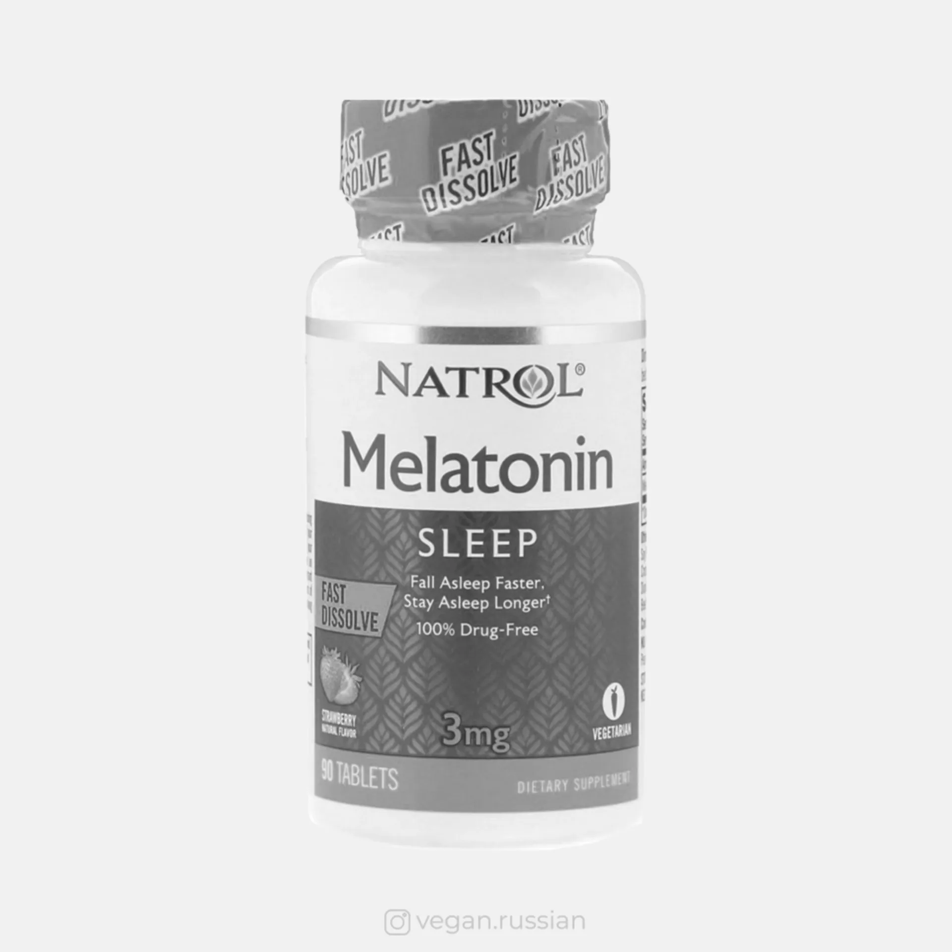 Архив: Мелатонин клубника 3 мг Natrol 90 таблеток