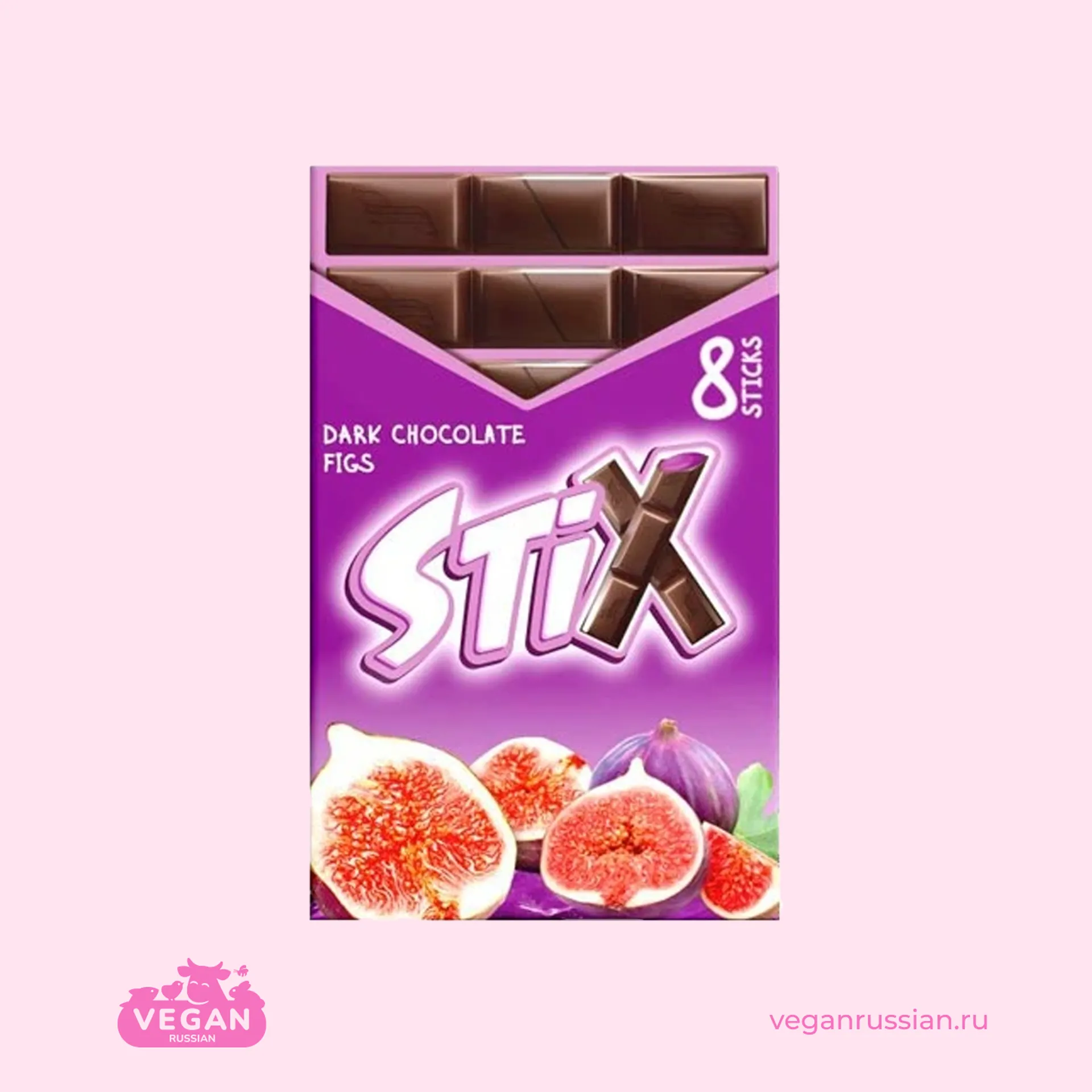 Шоколад тёмный со вкусом инжира Stix 152 г