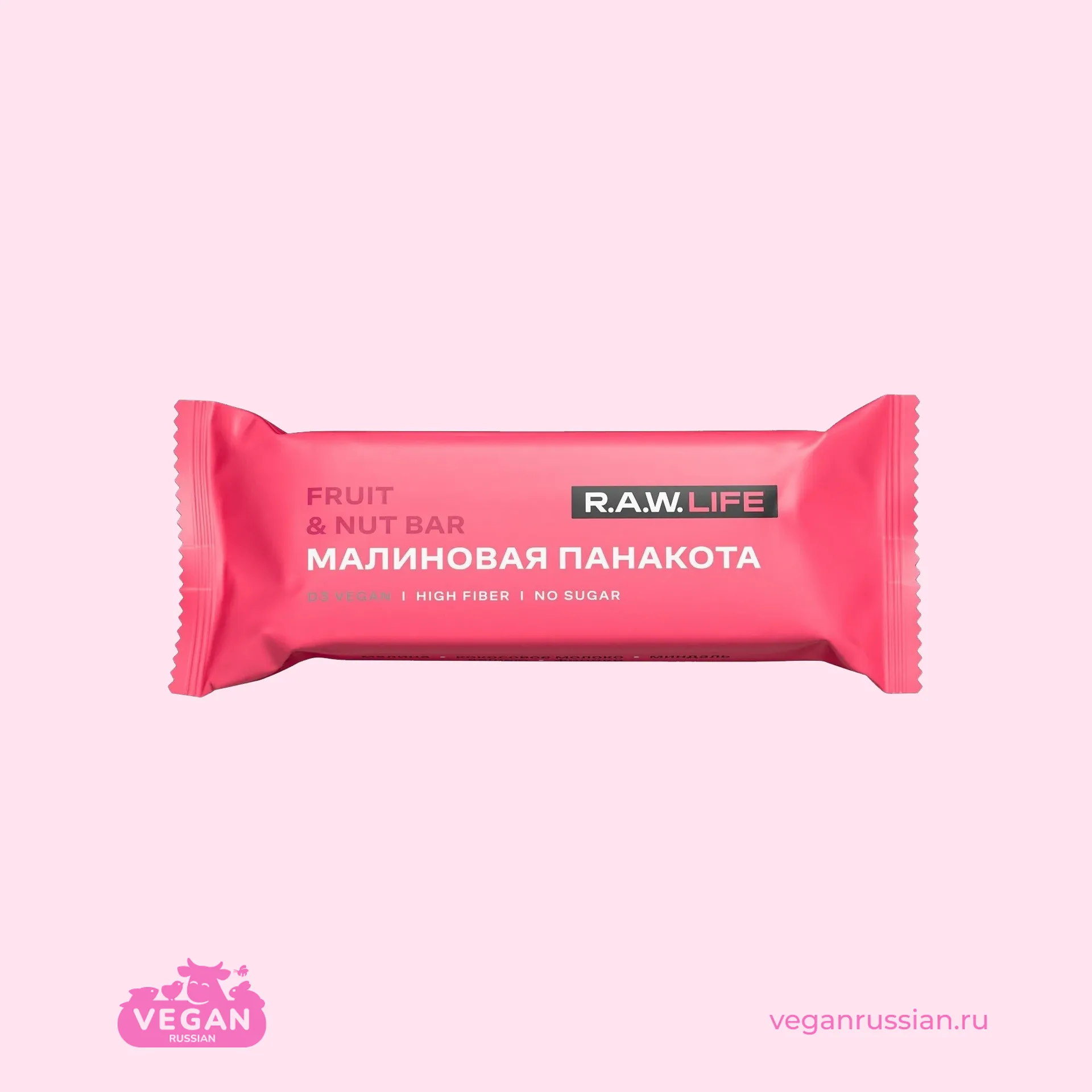 Батончик Малиновая панакота R.A.W. Life 47 г