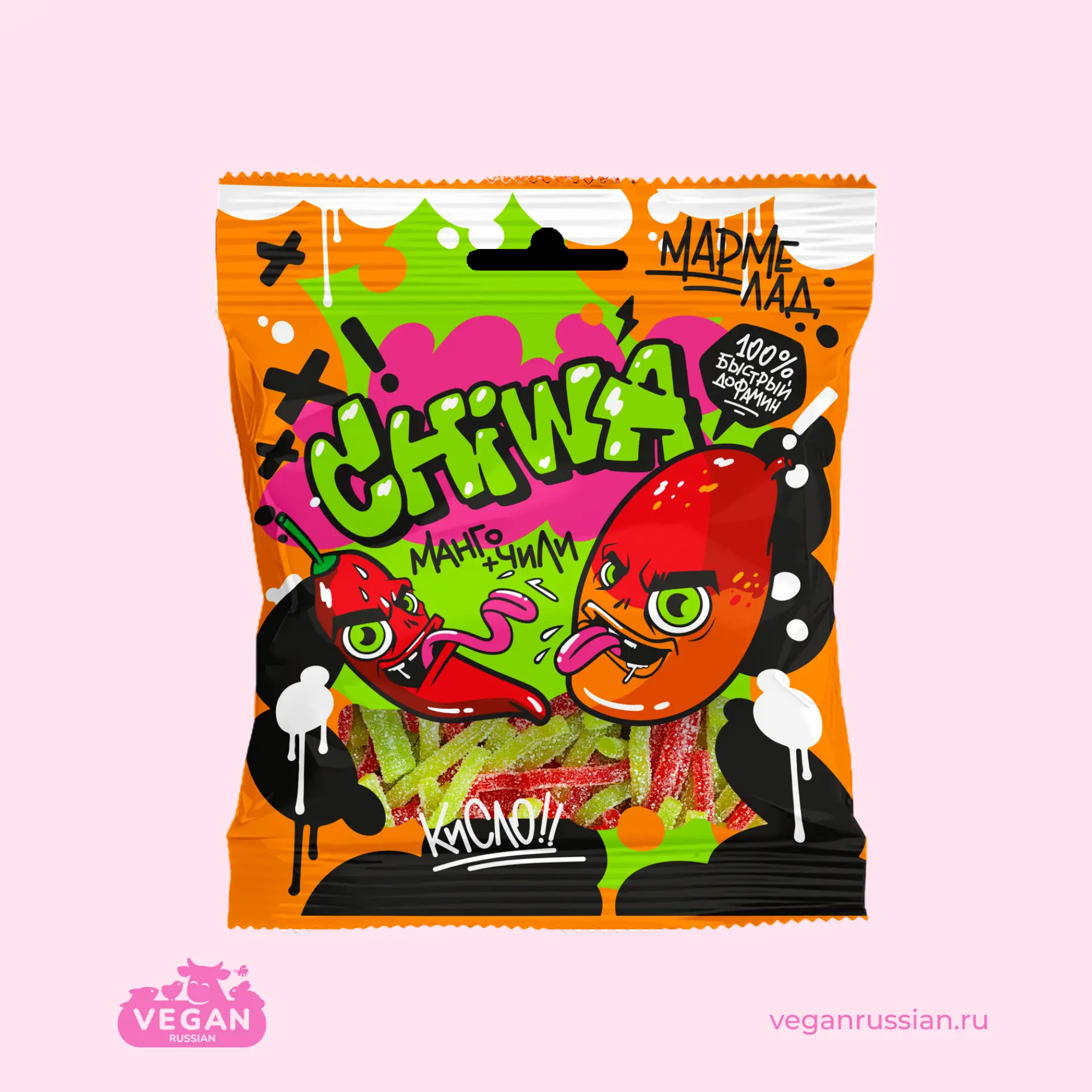 Мармелад кислый со вкусом манго и чили CHI-WA-WA 90 г