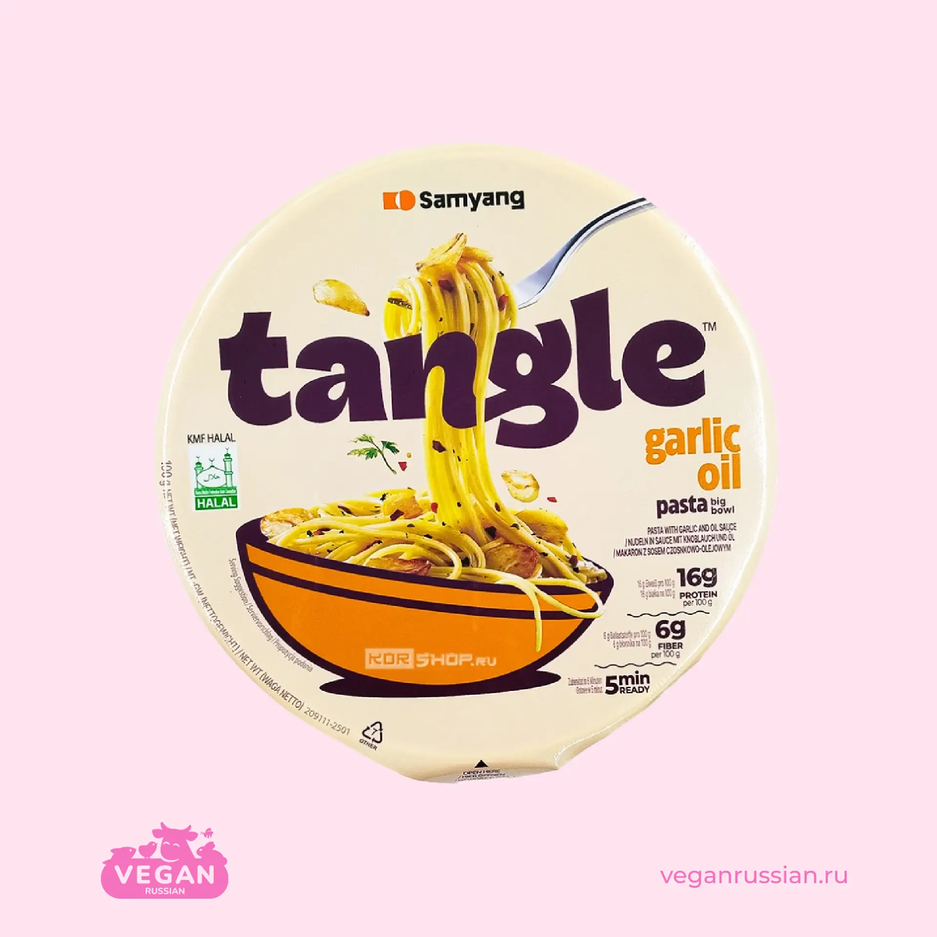 Паста лингвини с чесночным маслом Tangle Samyang 105 г