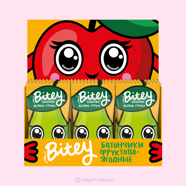 Детский фруктово-ягодный батончик Яблоко-Груша Bitey 25 г