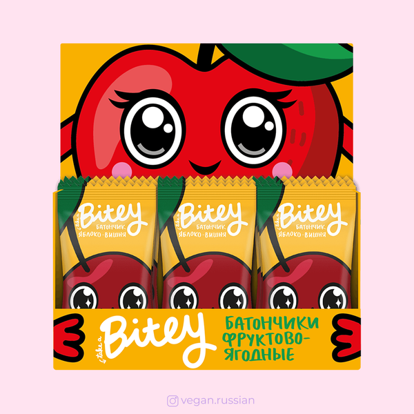 Детский фруктово-ягодный батончик Яблоко-Вишня Bitey 25 г