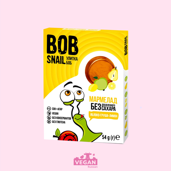 Мармелад фруктовый яблоко-груша-лимон Bob Snail 54 г