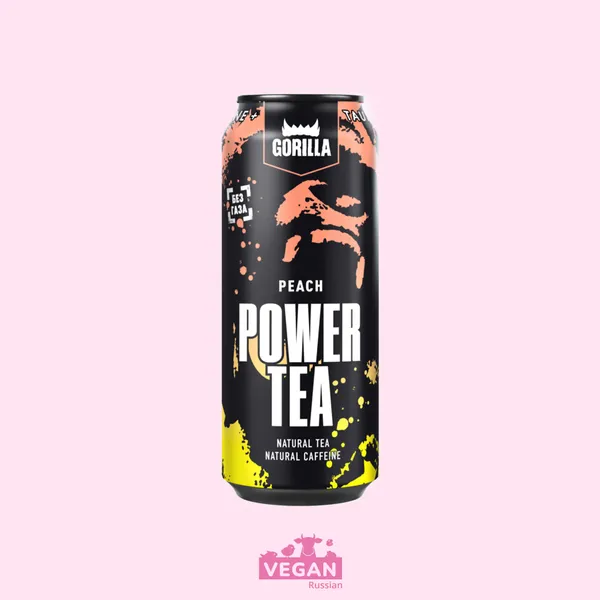 Напиток энергетический Gorilla Power Tea Peach 0,45 л