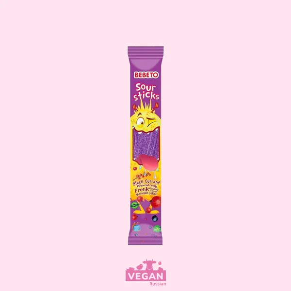 Мармелад жевательный Sour Sticks со вкусом черной смородины Bebeto 35 г