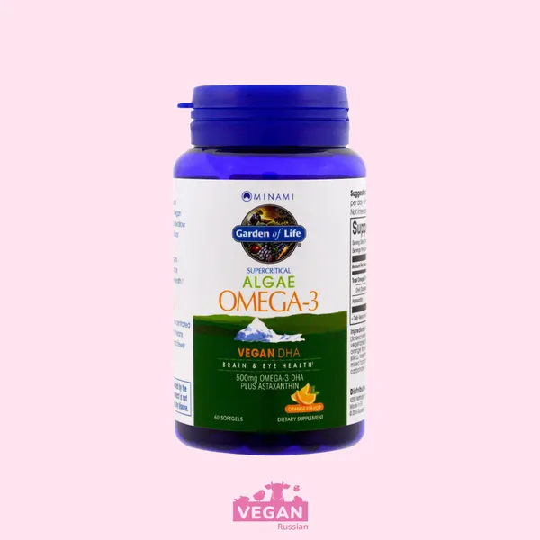 Омега-3 ДГК 500 мг с апельсином Minami Nutrition 60 таблеток