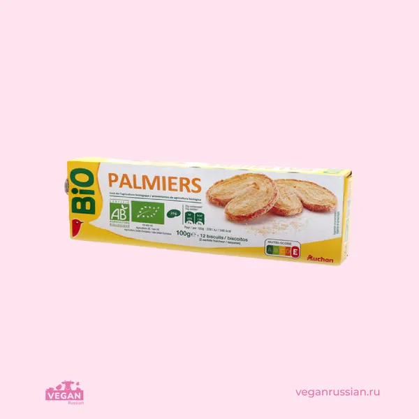 Слоеное печенье Palmiers BIO 100 г
