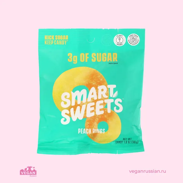 Желейные конфеты персик SmartSweets 50 г