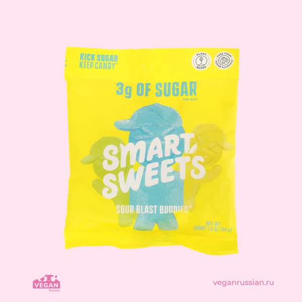 Желейные конфеты ягоды, голубая малина, лайм SmartSweets 50 г