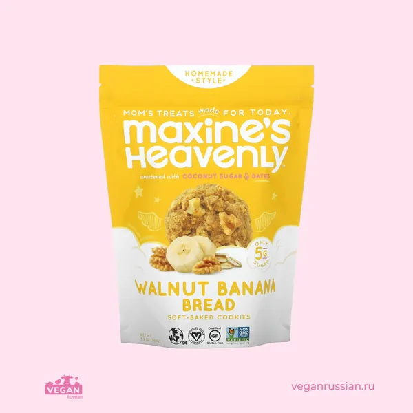 Печенье со вкусом бананового хлеба с грецкими орехами Maxine's Heavenly 204 г