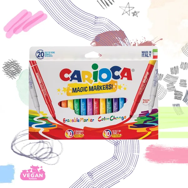 Фломастеры стираемые меняющие цвет Magic Markers Carioca