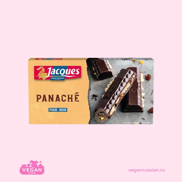 Шоколад тёмный с начинкой панаше Pistache Panache Jacques 200 г