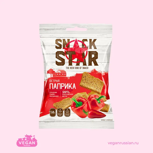 Сухарики-гренки острая паприка Snack Star 50 г