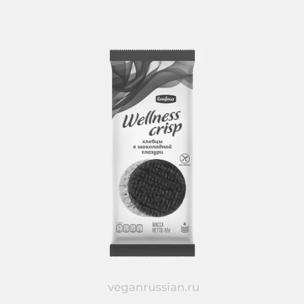 Архив: Хлебцы рисовые в шоколадной глазури без глютена Wellness Crisp Bonfour 65 г