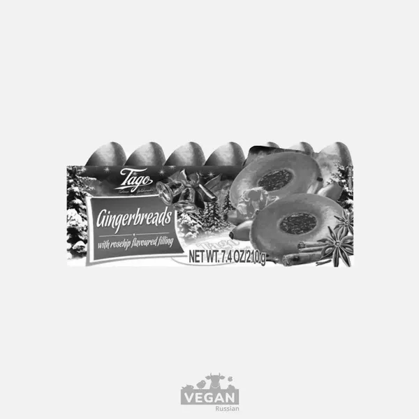 Архив: Пряники имбирные с начинкой со вкусом шиповника Tago 210 г
