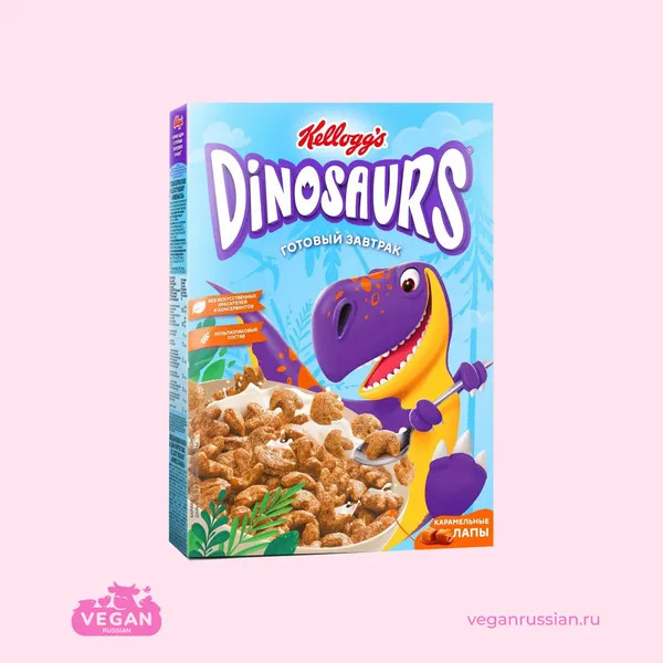 Готовый завтрак карамельные лапы Dinosaurs Kellogg's 220 г