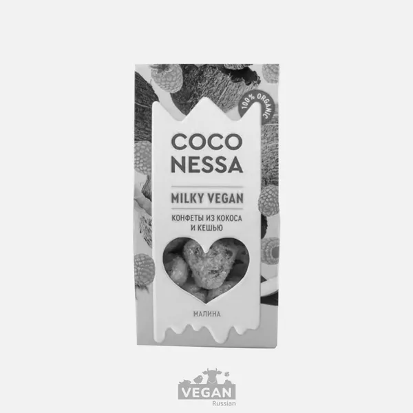 Архив: Конфеты кокосовые с малиной Milky vegan Coconessa 90 г