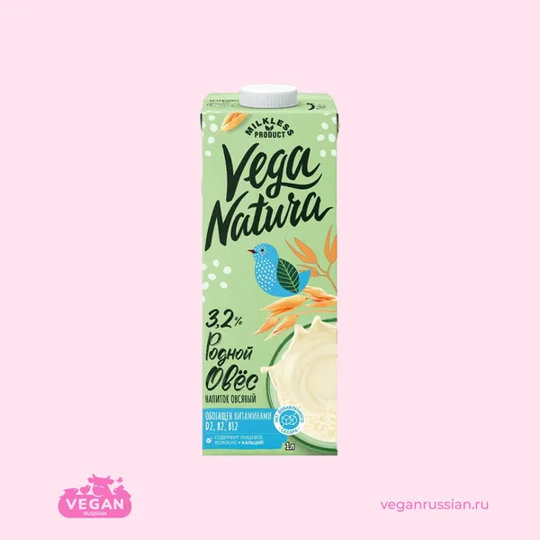 Овсяное молоко 3,2% Родной овес Vega Natura 1 л