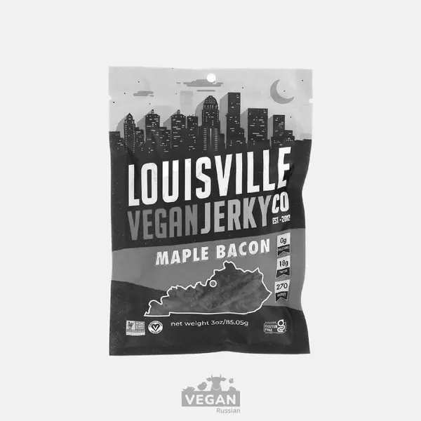 Архив: Джерки со вкусом бекона в кленовом сиропе Louisville Vegan Jerky Co 85 г