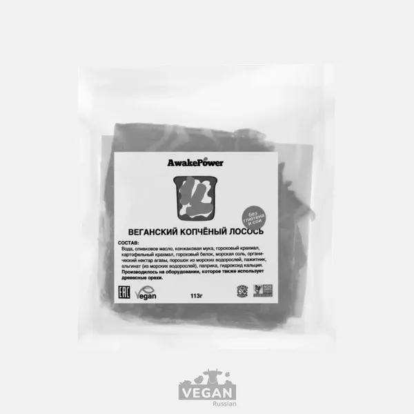 Архив: Лосось веганский копченый замороженный Awake Power 113 г