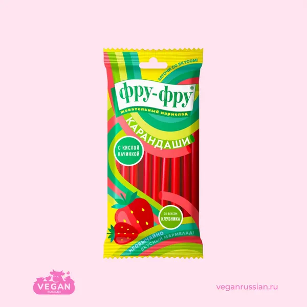 Мармелад со вкусом клубники Карандаши Фру-фру 80 г