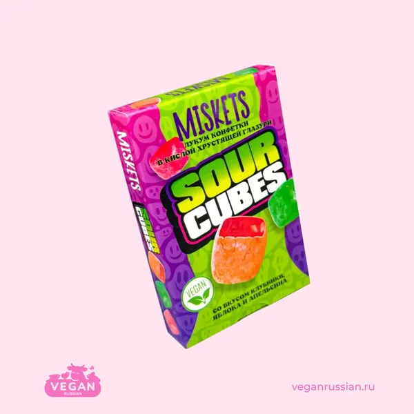 Конфеты жевательные кислые клубника-яблоко-апельсин Miskets 50 г
