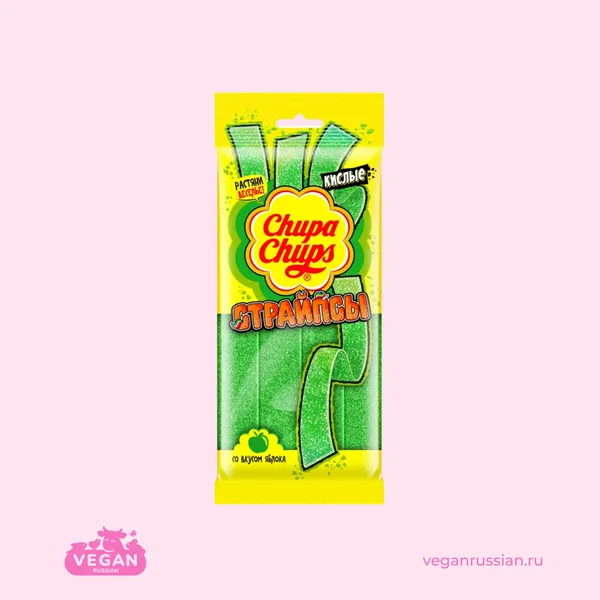 Мармелад со вкусом яблока Страйпсы Chupa Chups 120 г