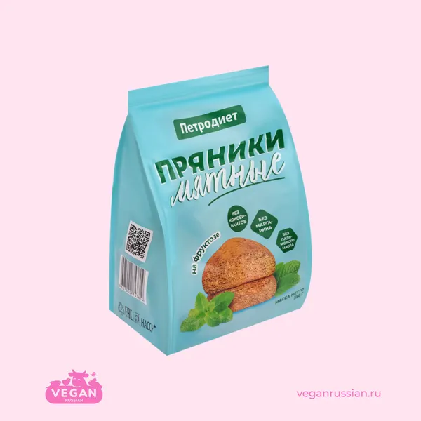 Пряники мятные на фруктозе Петродиет 350 г